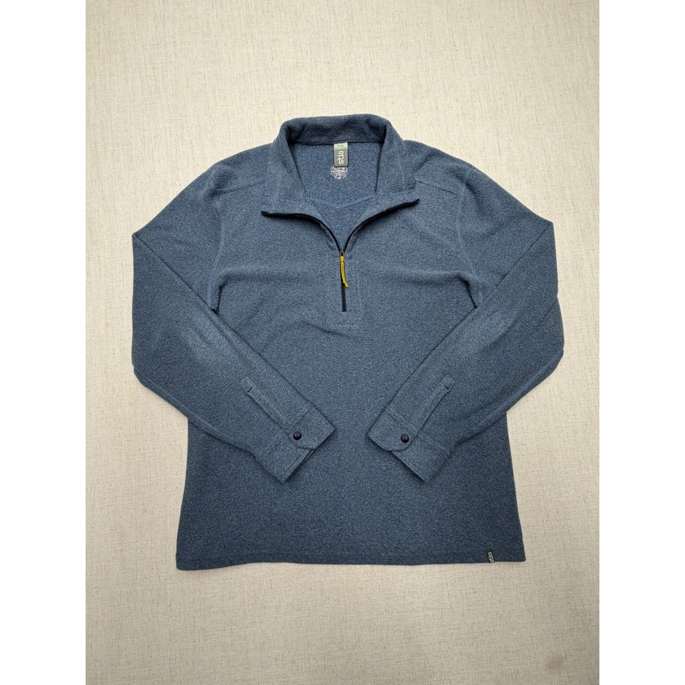 Stio Wilcox Fleece Mens Large Blue Quarter Zip Pullover Sweater 2059F18